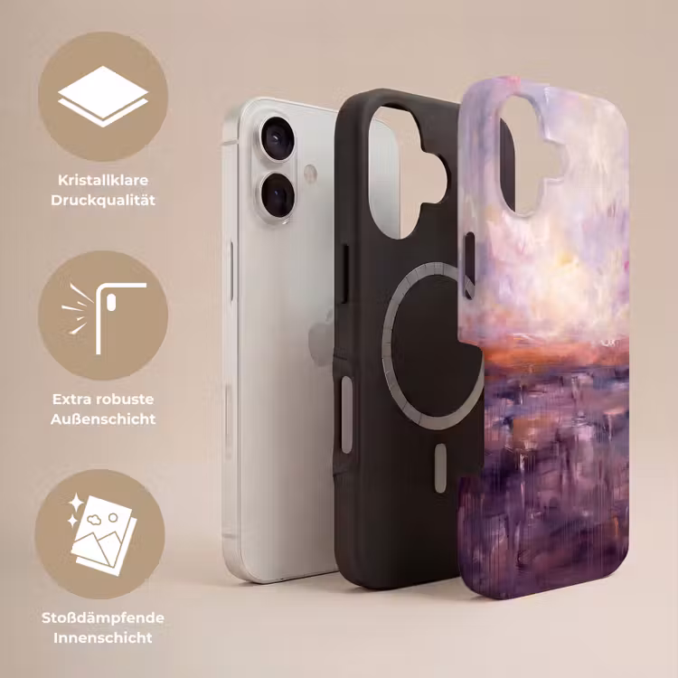 Abstract - Landschap - Modern - Paars - Oranje Toughcase MagSafe Apple iPhone 17 klein -USP_Lagen_DE