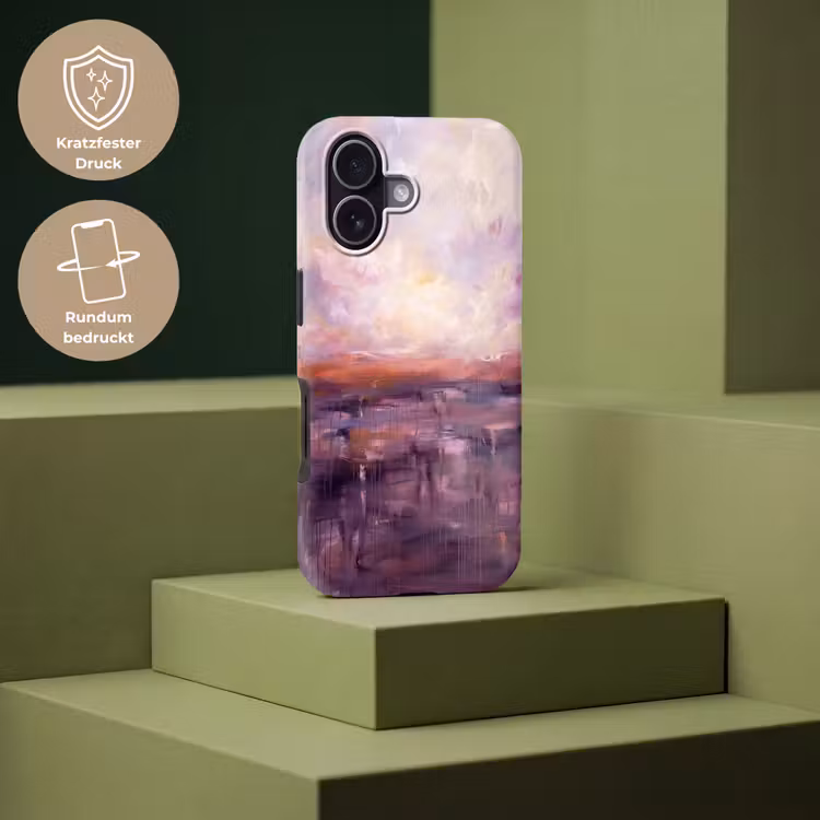 Abstract - Landschap - Modern - Paars - Oranje Toughcase MagSafe Apple iPhone 17 klein -USP_PrintM_DE