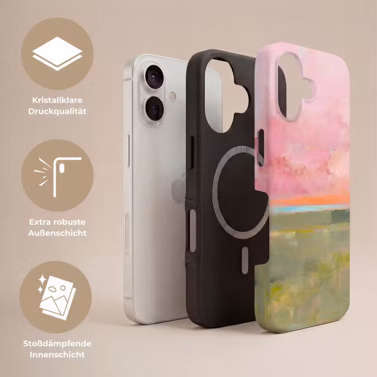 Abstract - Landschap - Modern - Roze - Oranje Toughcase MagSafe Apple iPhone 17 klein -USP_Lagen_DE