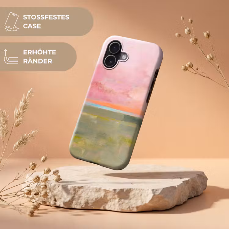Abstract - Landschap - Modern - Roze - Oranje Toughcase MagSafe Apple iPhone 17 klein -USP_RandenV_DE