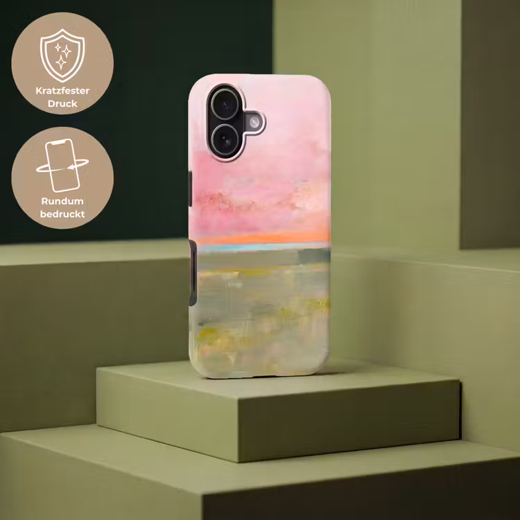 Abstract - Landschap - Modern - Roze - Oranje Toughcase MagSafe Apple iPhone 17 klein -USP_PrintM_DE