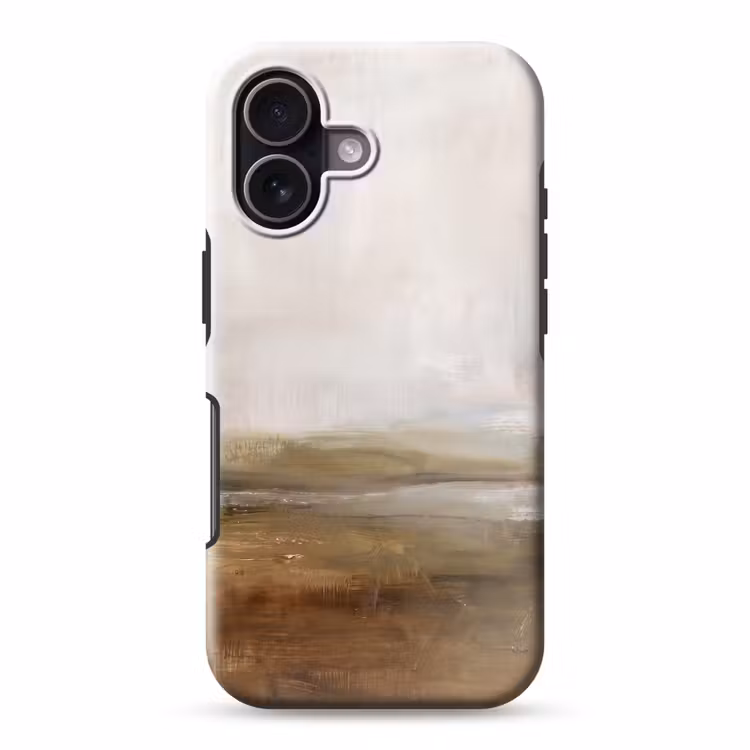 Abstract - Landschap - Natuur - Beige - Bruin Toughcase MagSafe Apple iPhone 17 klein -3d