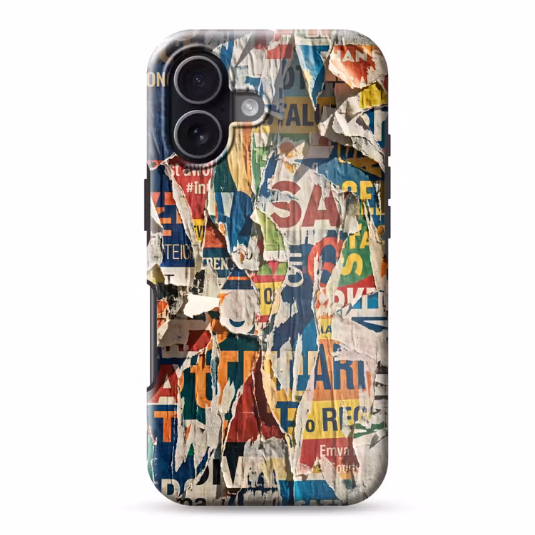 Abstract - Gelaagd papier - Urban - Modern - Kleurrijk Toughcase MagSafe Apple iPhone 17 klein -3d