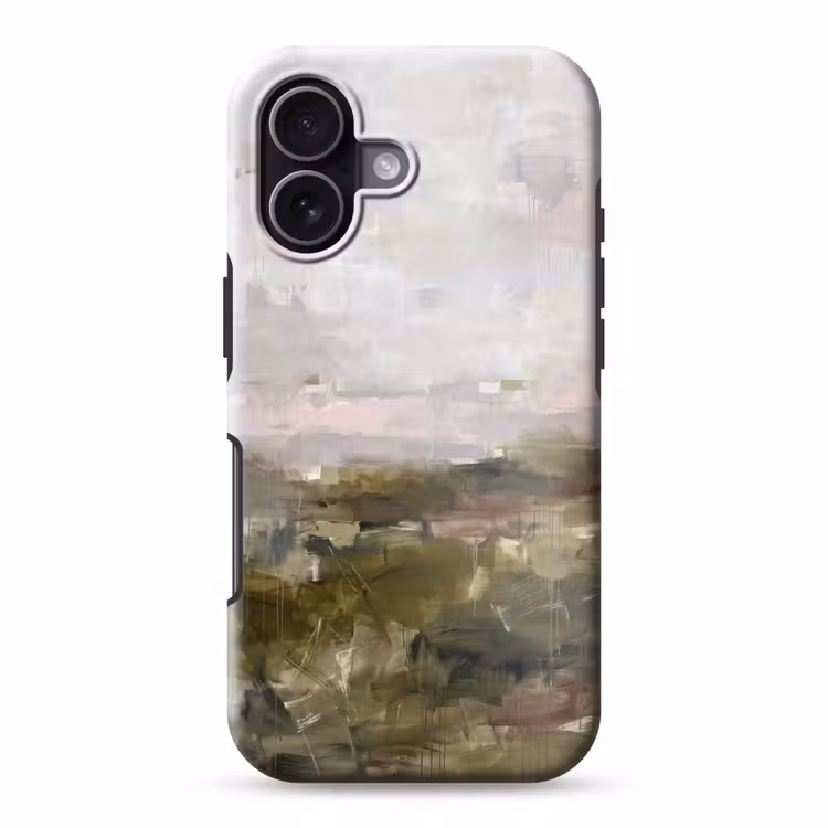 Abstract - Gelaagd - Kunst - Modern - Grijs-Groen Toughcase MagSafe Apple iPhone 17 klein -3d