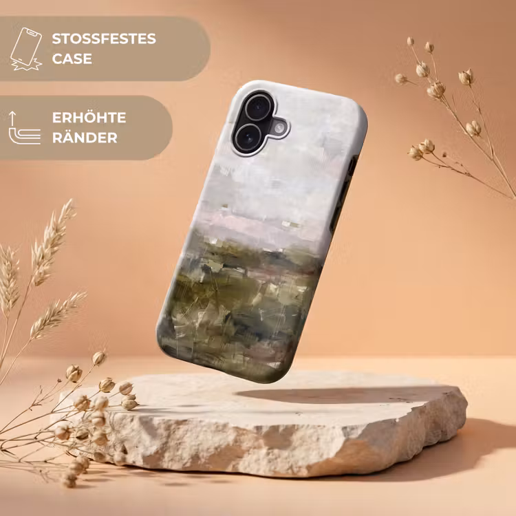 Abstract - Gelaagd - Kunst - Modern - Grijs-Groen Toughcase MagSafe Apple iPhone 17 klein -USP_RandenV_DE