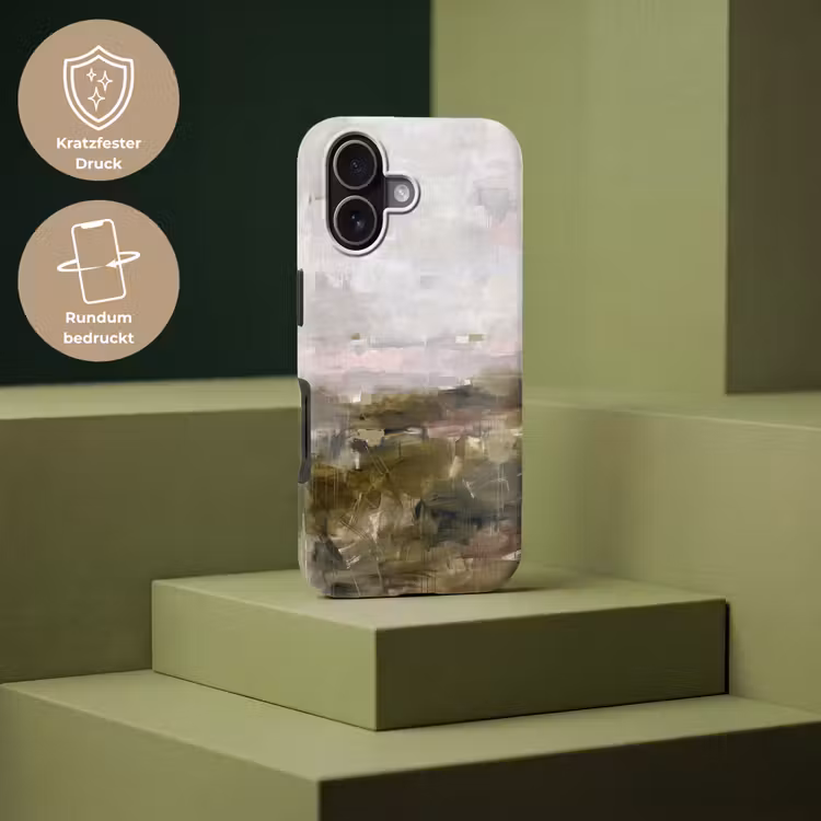 Abstract - Gelaagd - Kunst - Modern - Grijs-Groen Toughcase MagSafe Apple iPhone 17 klein -USP_PrintM_DE