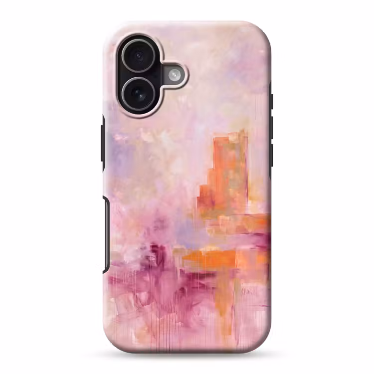 Abstract - Borstelstreken - Kunst - Paars - Goud Toughcase MagSafe Apple iPhone 17 klein -3d