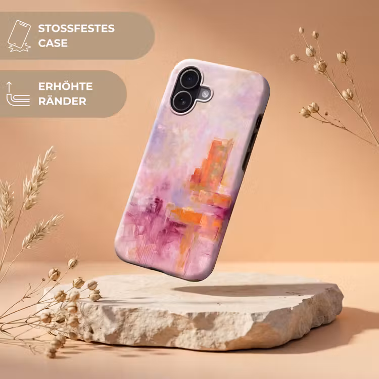 Abstract - Borstelstreken - Kunst - Paars - Goud Toughcase MagSafe Apple iPhone 17 klein -USP_RandenV_DE