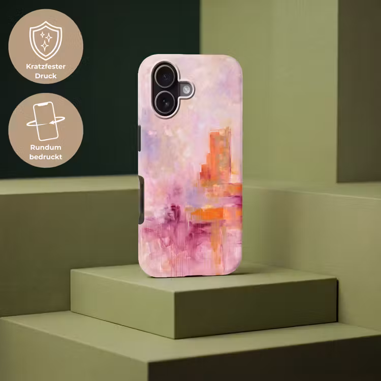 Abstract - Borstelstreken - Kunst - Paars - Goud Toughcase MagSafe Apple iPhone 17 klein -USP_PrintM_DE