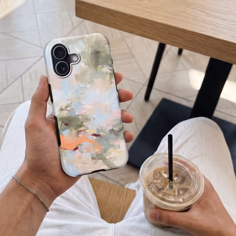 Abstract - Borstelstreken - Kunst - Modern - Pastel Toughcase MagSafe Apple iPhone 17 klein -Sfeer1M