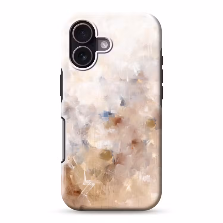 Abstract - Borstelstreken - Modern - Beige - Kunst Toughcase MagSafe Apple iPhone 17 klein -3d