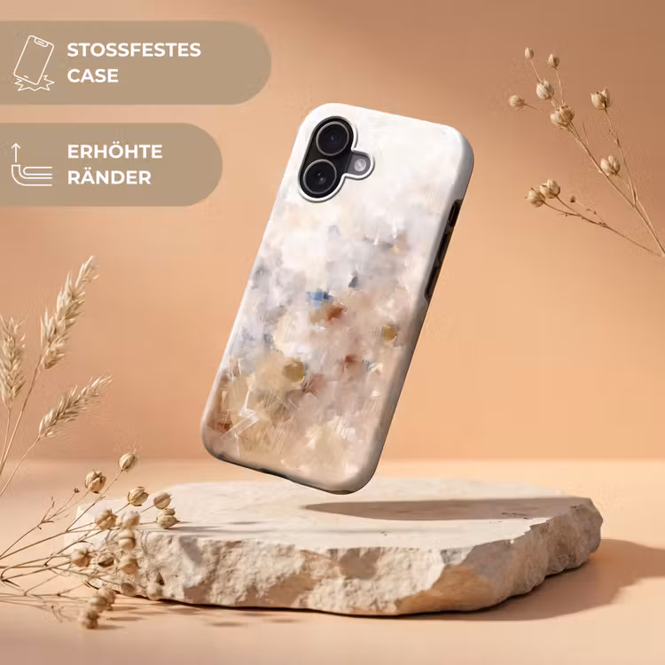 Abstract - Borstelstreken - Modern - Beige - Kunst Toughcase MagSafe Apple iPhone 17 klein -USP_RandenV_DE