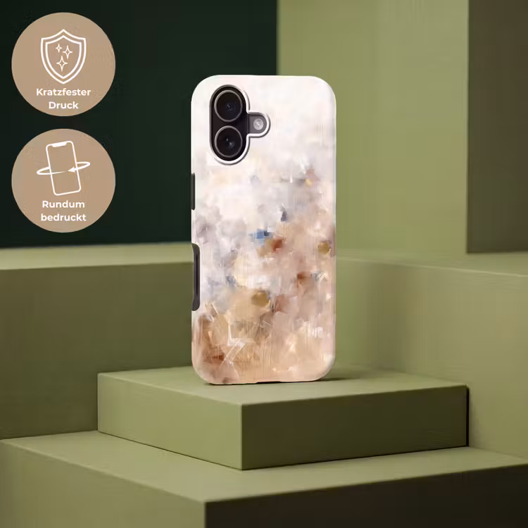Abstract - Borstelstreken - Modern - Beige - Kunst Toughcase MagSafe Apple iPhone 17 klein -USP_PrintM_DE