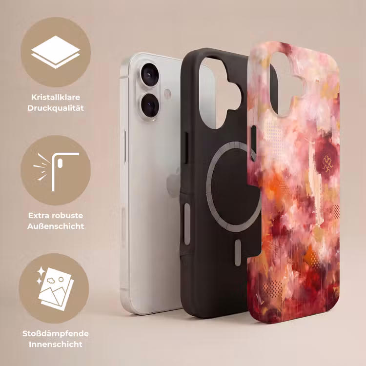 Abstract - Rood - Goud - Modern - Kunst Toughcase MagSafe Apple iPhone 17 klein -USP_Lagen_DE