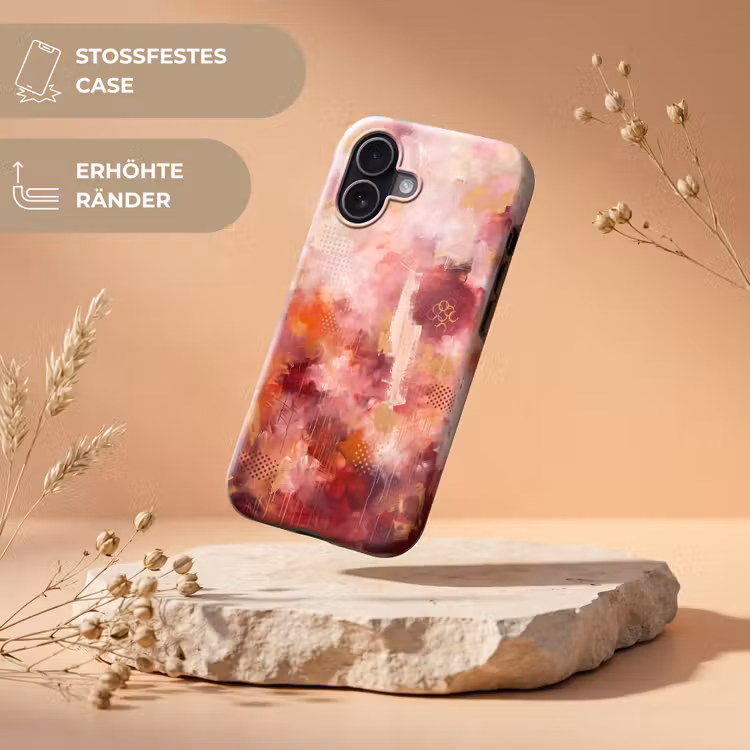 Abstract - Rood - Goud - Modern - Kunst Toughcase MagSafe Apple iPhone 17 klein -USP_RandenV_DE