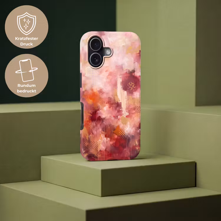 Abstract - Rood - Goud - Modern - Kunst Toughcase MagSafe Apple iPhone 17 klein -USP_PrintM_DE