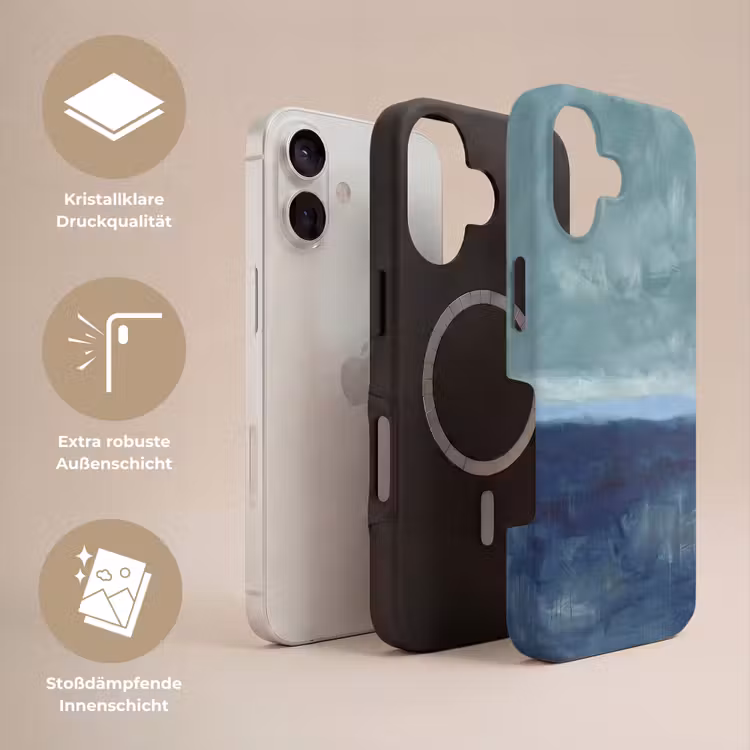 Abstract - Lagen - Rust - Modern - Blauw Toughcase MagSafe Apple iPhone 17 klein -USP_Lagen_DE