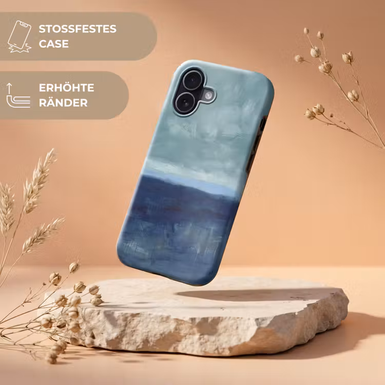 Abstract - Lagen - Rust - Modern - Blauw Toughcase MagSafe Apple iPhone 17 klein -USP_RandenV_DE