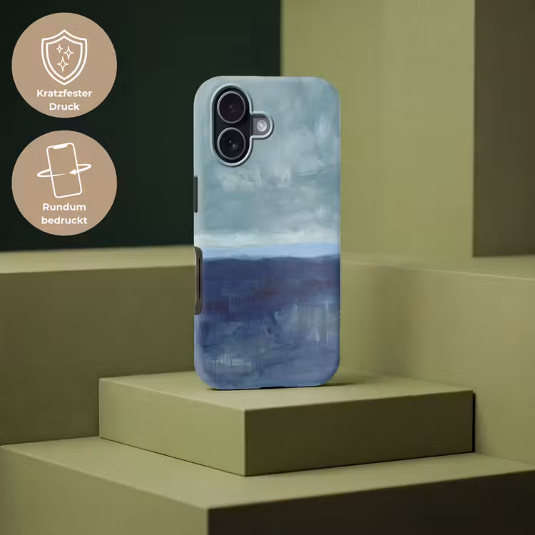 Abstract - Lagen - Rust - Modern - Blauw Toughcase MagSafe Apple iPhone 17 klein -USP_PrintM_DE