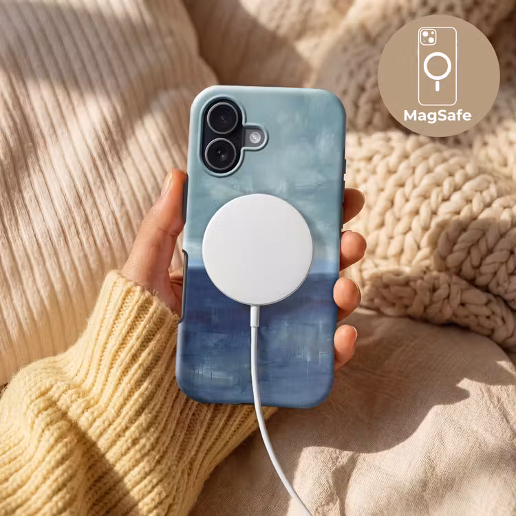 Abstract - Lagen - Rust - Modern - Blauw Toughcase MagSafe Apple iPhone 17 klein -USP_MagsafeV