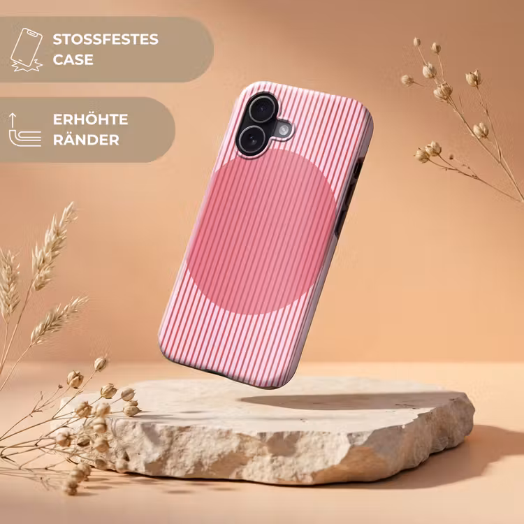 Abstract - Strepen - Ovaal - Roze - Modern Toughcase MagSafe Apple iPhone 17 klein -USP_RandenV_DE