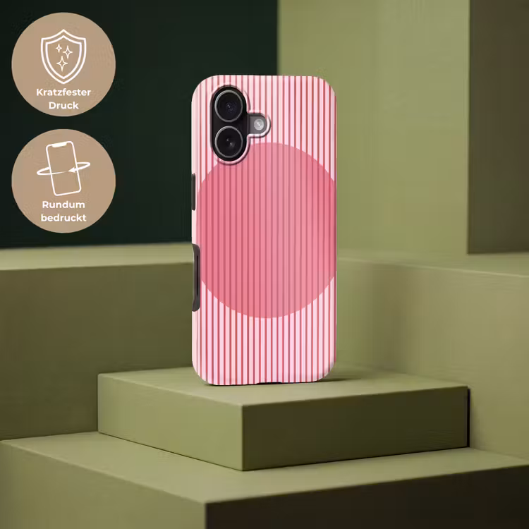 Abstract - Strepen - Ovaal - Roze - Modern Toughcase MagSafe Apple iPhone 17 klein -USP_PrintM_DE