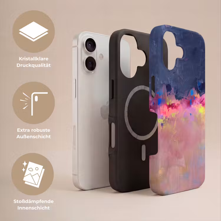 Abstract - Textuur - Kleuren - Modern - Roze Toughcase MagSafe Apple iPhone 17 klein -USP_Lagen_DE