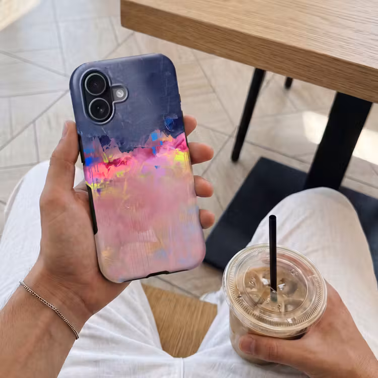 Abstract - Textuur - Kleuren - Modern - Roze Toughcase MagSafe Apple iPhone 17 klein -Sfeer1M