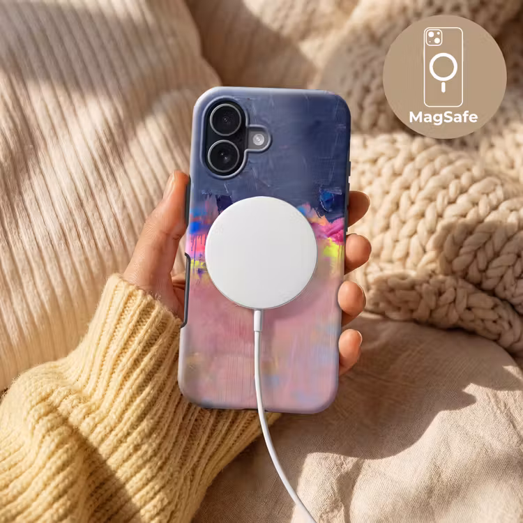 Abstract - Textuur - Kleuren - Modern - Roze Toughcase MagSafe Apple iPhone 17 klein -USP_MagsafeV
