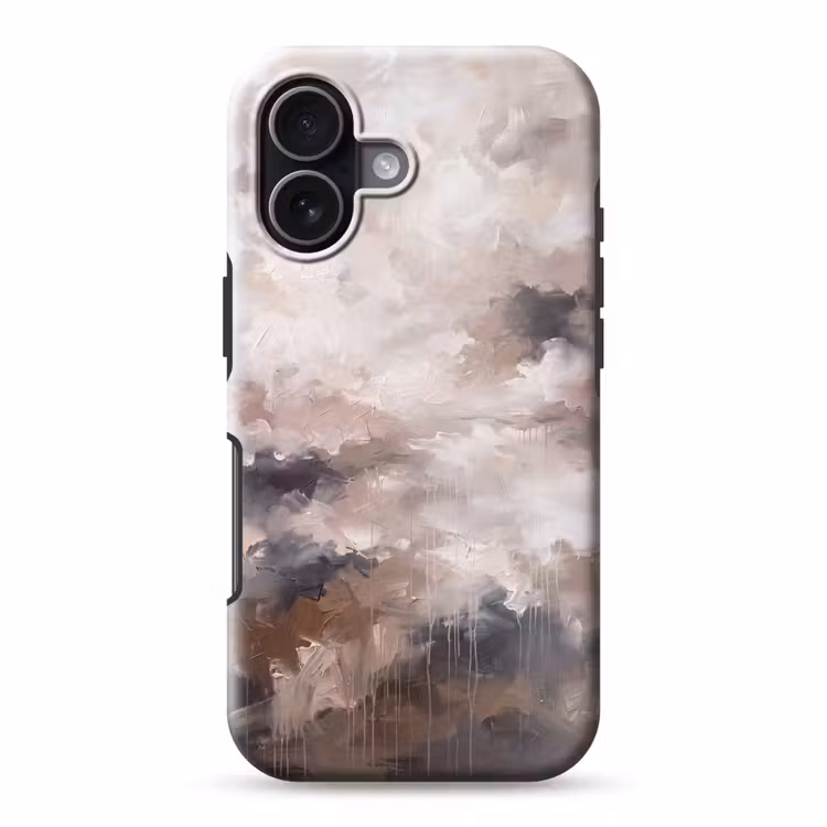 Abstract - Textuur - Kunst - Modern - Beige Toughcase MagSafe Apple iPhone 17 klein -3d