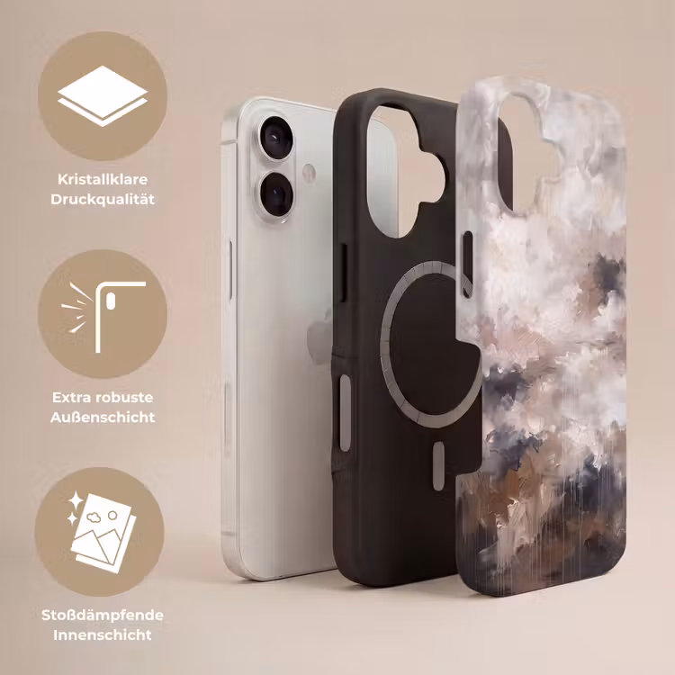Abstract - Textuur - Kunst - Modern - Beige Toughcase MagSafe Apple iPhone 17 klein -USP_Lagen_DE