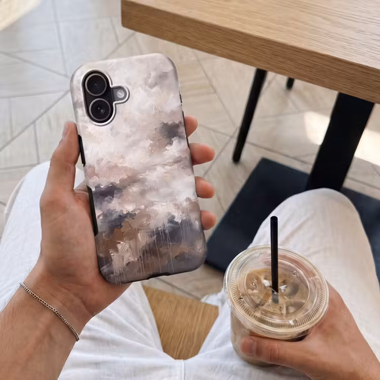 Abstract - Textuur - Kunst - Modern - Beige Toughcase MagSafe Apple iPhone 17 klein -Sfeer1M