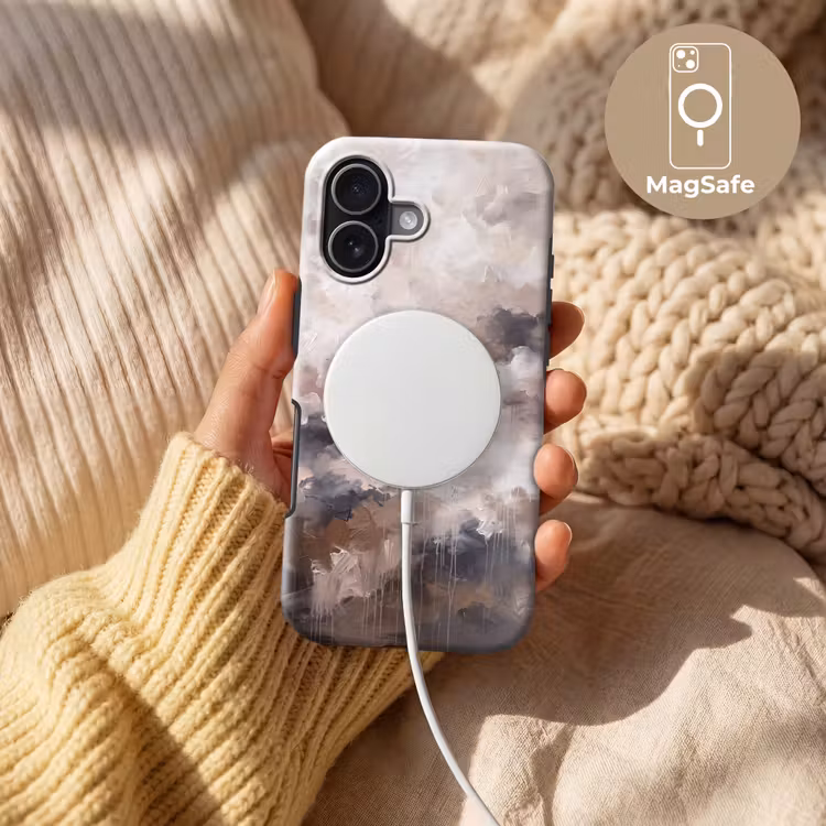 Abstract - Textuur - Kunst - Modern - Beige Toughcase MagSafe Apple iPhone 17 klein -USP_MagsafeV