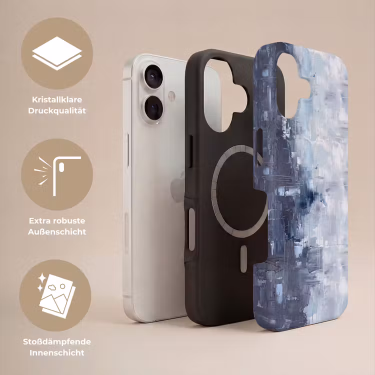 Abstract - Textuur - Kunst - Modern - Blauw Toughcase MagSafe Apple iPhone 17 klein -USP_Lagen_DE