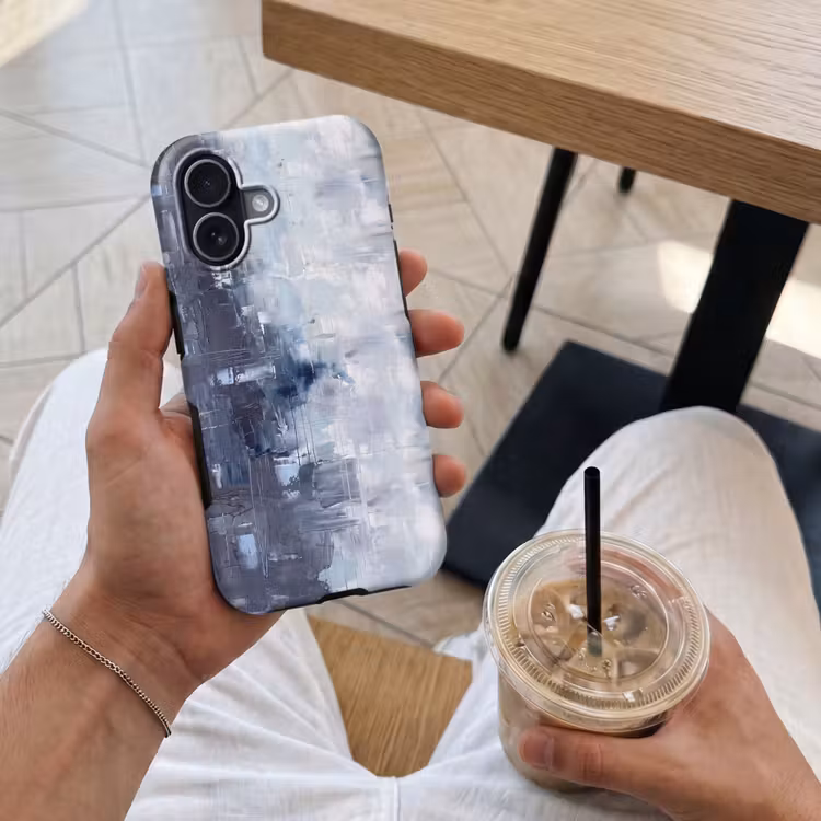 Abstract - Textuur - Kunst - Modern - Blauw Toughcase MagSafe Apple iPhone 17 klein -Sfeer1M