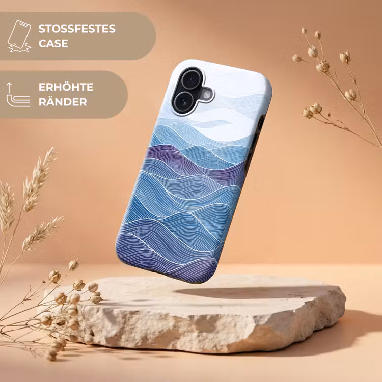 Abstract - Golven - Patroon - Blauw - Modern Toughcase MagSafe Apple iPhone 17 klein -USP_RandenV_DE