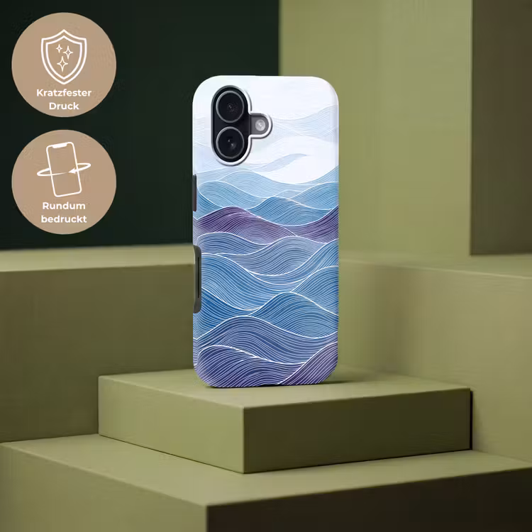 Abstract - Golven - Patroon - Blauw - Modern Toughcase MagSafe Apple iPhone 17 klein -USP_PrintM_DE