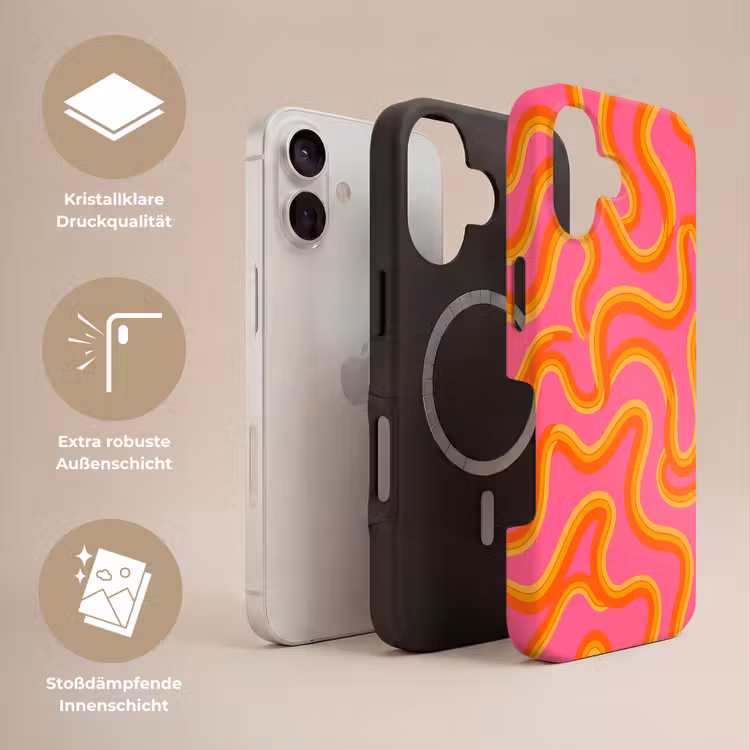 Abstract - Golvende lijnen - Modern - Kleurrijk Toughcase MagSafe Apple iPhone 17 klein -USP_Lagen_DE