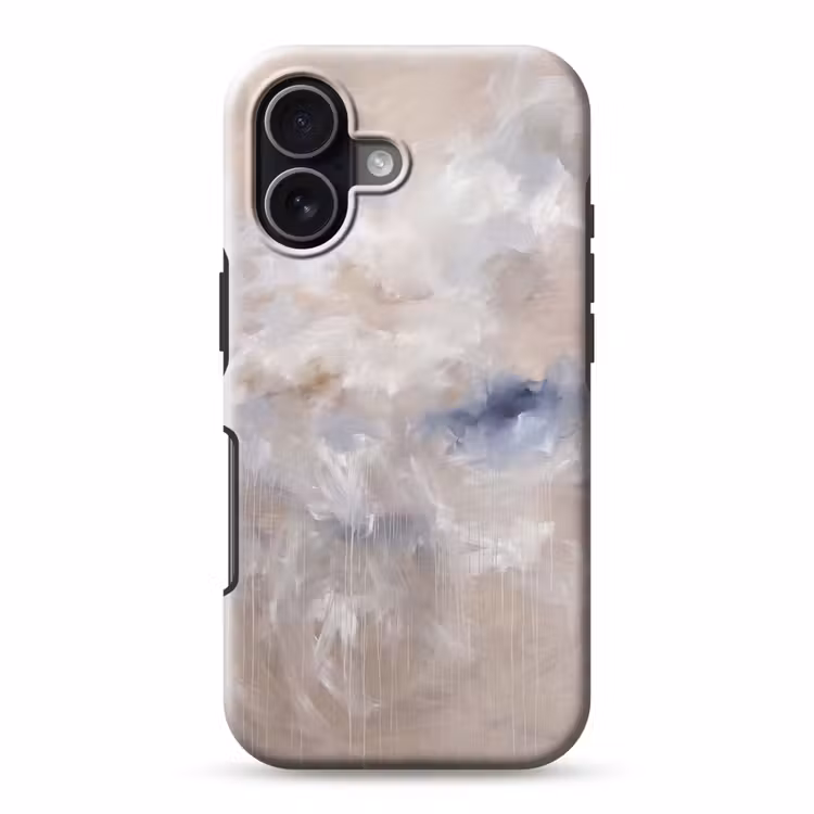 Abstract - Wolken - Sfeer - Modern - Beige Toughcase MagSafe Apple iPhone 17 klein -3d