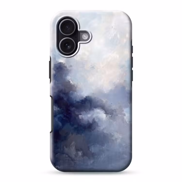 Abstract - Wolken - Modern - Blauw - Kunst Toughcase MagSafe Apple iPhone 17 klein -3d