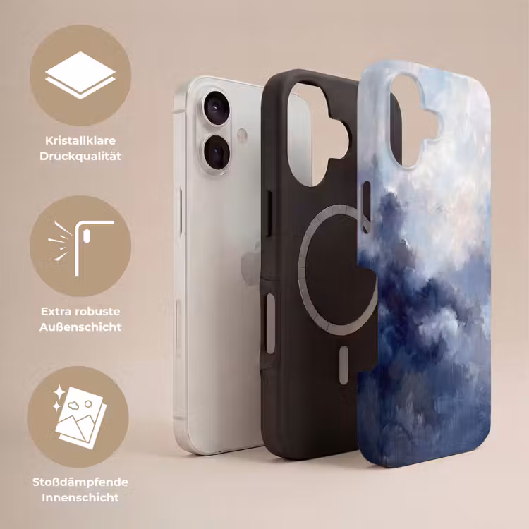 Abstract - Wolken - Modern - Blauw - Kunst Toughcase MagSafe Apple iPhone 17 klein -USP_Lagen_DE