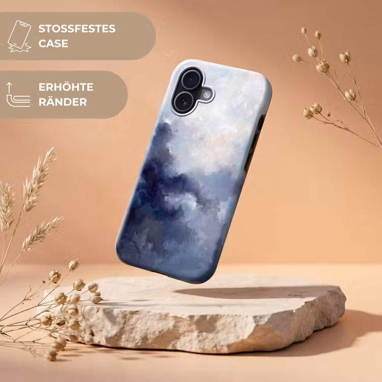 Abstract - Wolken - Modern - Blauw - Kunst Toughcase MagSafe Apple iPhone 17 klein -USP_RandenV_DE