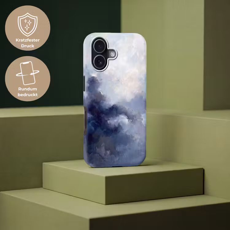 Abstract - Wolken - Modern - Blauw - Kunst Toughcase MagSafe Apple iPhone 17 klein -USP_PrintM_DE