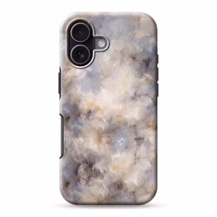 Abstract - Wolken - Sfeervol - Beige - Grijs Toughcase MagSafe Apple iPhone 17 klein -3d