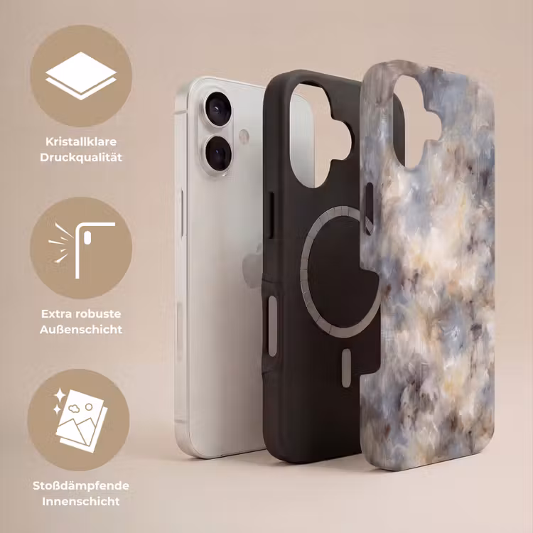 Abstract - Wolken - Sfeervol - Beige - Grijs Toughcase MagSafe Apple iPhone 17 klein -USP_Lagen_DE