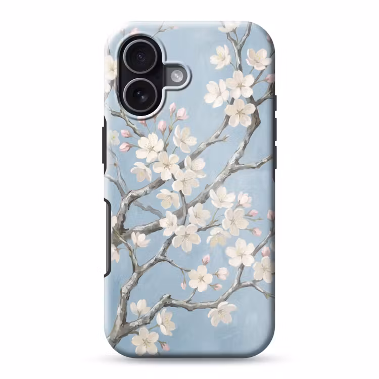 Takken - Kersenbloesem - Blauw Toughcase MagSafe Apple iPhone 17 klein -3d