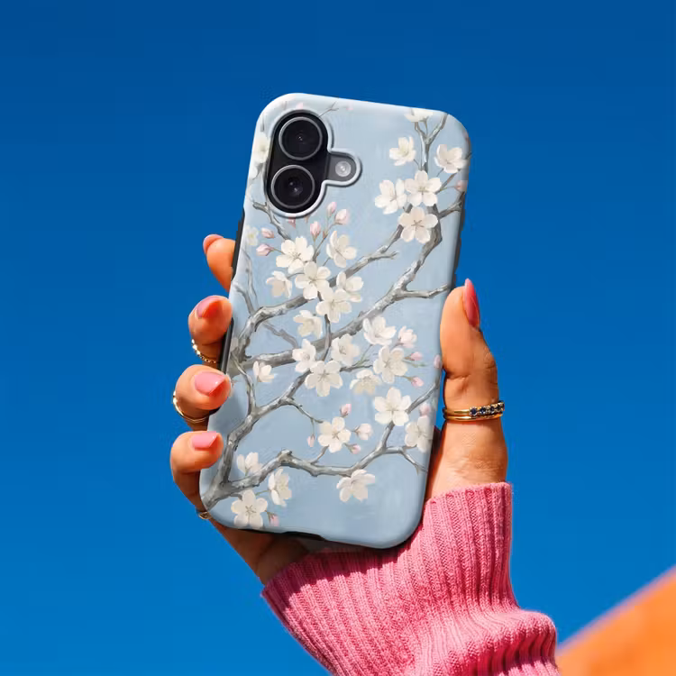 Takken - Kersenbloesem - Blauw Toughcase MagSafe Apple iPhone 17 klein -Sfeer1V