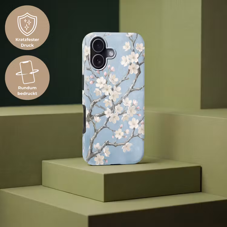 Takken - Kersenbloesem - Blauw Toughcase MagSafe Apple iPhone 17 klein -USP_PrintM_DE