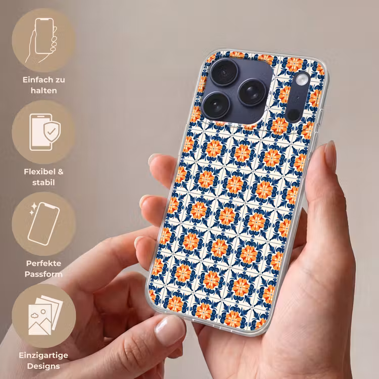 Traditioneel - Tegel - Oranje Telefoonhoesje iPhone 17 Pro klein 878 -sfeer3_DE
