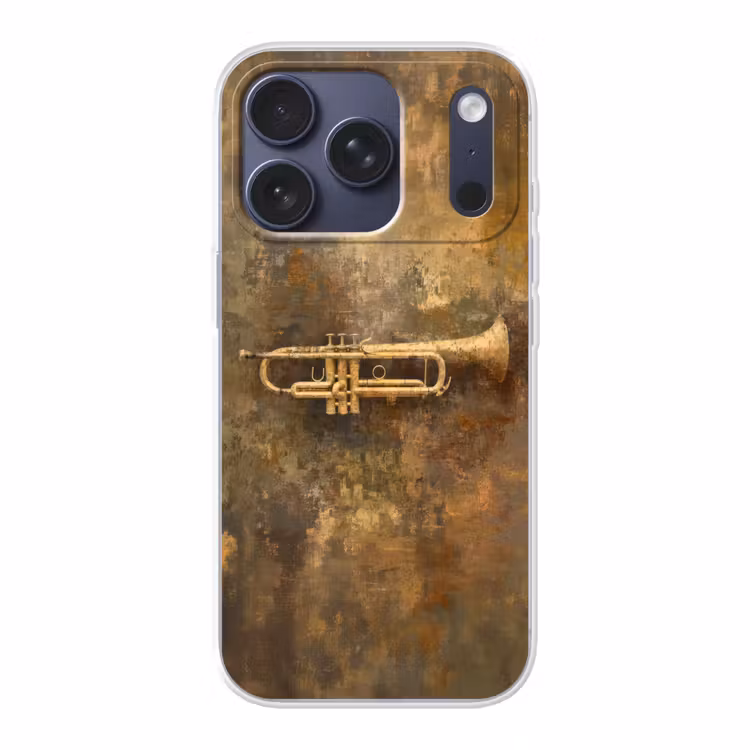 Trompet - Geel - Muzikaal Telefoonhoesje iPhone 17 Pro klein -3d